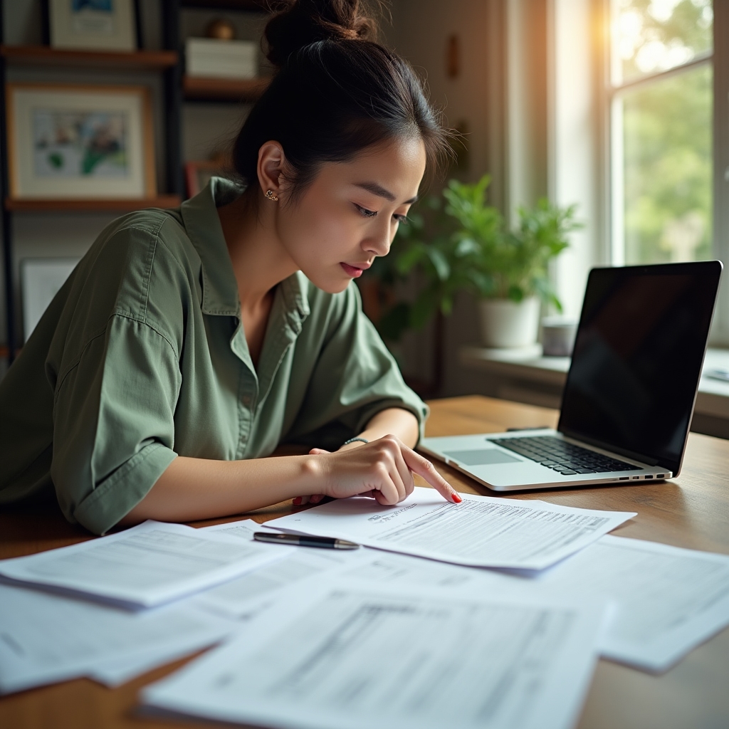 EIN application form and payroll setup documents spread on a desk
